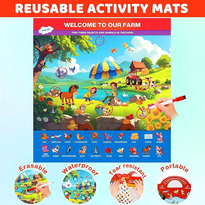 Search and Find Activity Book for Kids Ages 3-5, Toddler Toys Travel Games | Preschool Learning Activities, Kids Busy Book for Car Airplane Road Trip Essentials, Perfect Easter Christmas Birthday Gift