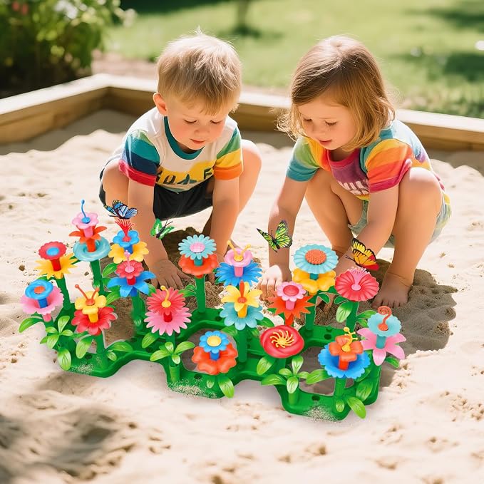 SpringFlower Flower Garden Building Toys, for Girls 3 4 5 6 7 Years Old | Flower Garden Building Kit with Storage case,Educational STEM Toy and Preschool Play Set for Toddlers,Gifts For Girls,148pcs