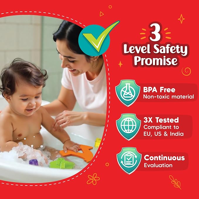Imagimake Leaps & Bounds - Floating Bath Buddies, 3-in-1 Bath Toy, Ages 6M+ | Early Learning Bath Toy, Learn Colors, Shapes & Water Play, Gift for BabiesAges 6,7,8,9,10,11,12 Months