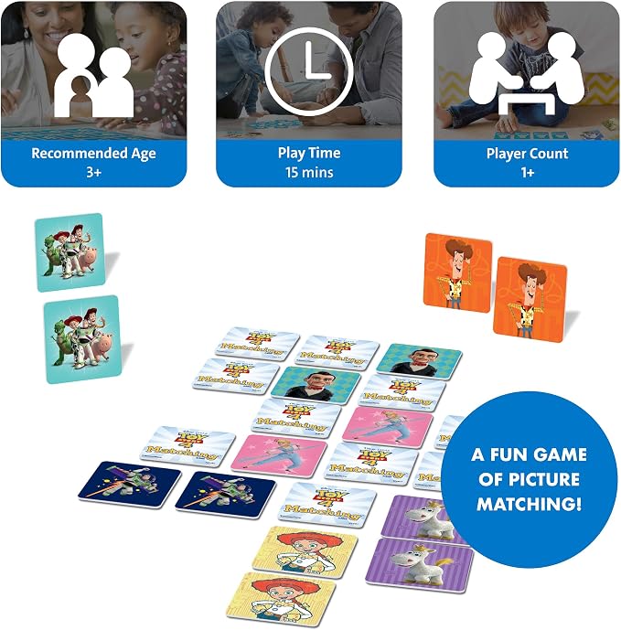 Wonder Forge Toy Story 4 Matching Game | Build Focus and Memory with Woody, Buzz, and Beloved Pixar Characters | Fun and Engaging Activity for Kids Ages 3+