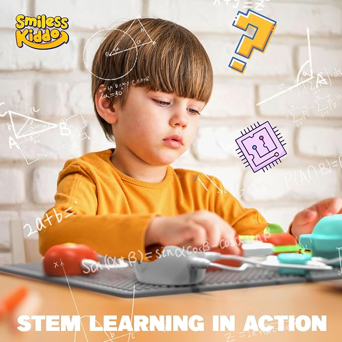 SMILESSKIDDO Science Kits Electronics STEM Kit 140+ Projects 10+ Parts | Over 140 Experiments, 10+ Circuit Parts, Hands-On STEM Learning, Educational Toy, Gift for Kids Ages 3-12