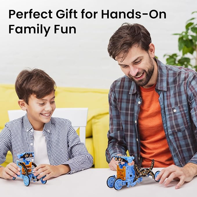 Sillbird Solar Building Robot Kit 12-in-1 STEM Gift for Boys Ages 8-13 | Sun or Battery Powered, DIY Educational Birthday Presents, Buildable Learning Set, Science Toys for Kids, 196 Pieces