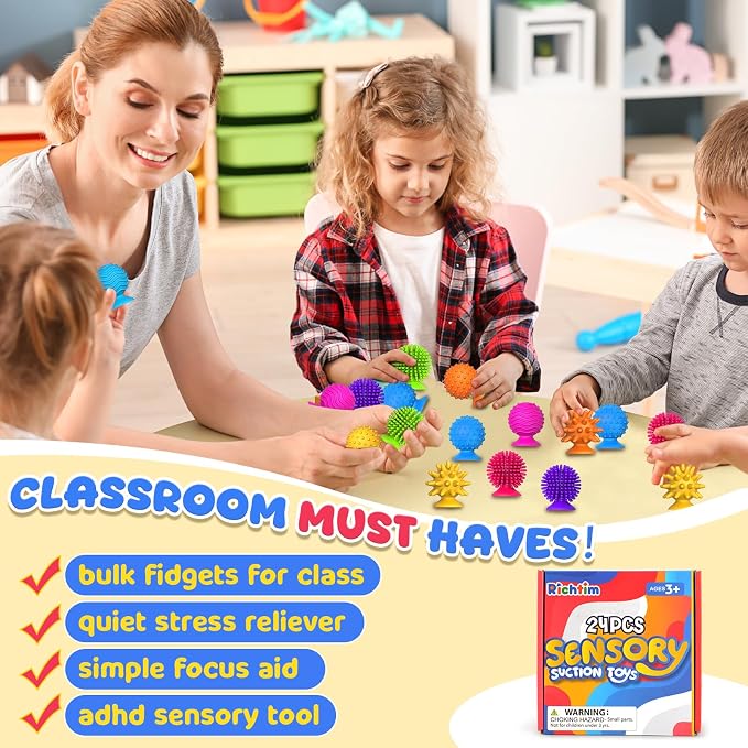 Sensory Fidget Toys for Kids Adults: 24 Pack Sensory Toys for Autism Kids | Quiet Fidgets for Classroom Prize - Special Education Classroom Must Haves - Bulk Fidgets for Gooide Bag Stuffers