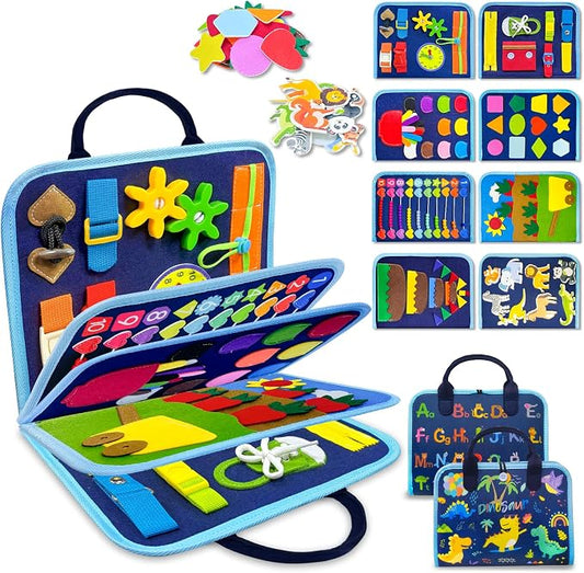 Busy Board Montessori Toys for Toddler Boy Birthday Gift Busy Book | Airplane Car Travel Toy, Learning Educational Toys, Activity Book, Toddler Activities, Sensory Toys, Fine Motor Skills