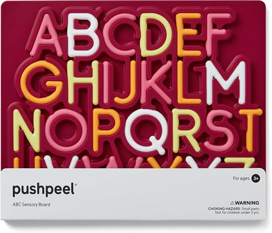 Pushpeel Advanced ABC Tracing Puzzle Board (Best for Ages 4+) – Silicone Learning Toy for Pre-Writing & Fine Motor Skills – Quiet Sensory Travel Activity Toy for Kids – Uppercase Alphabet, Granite