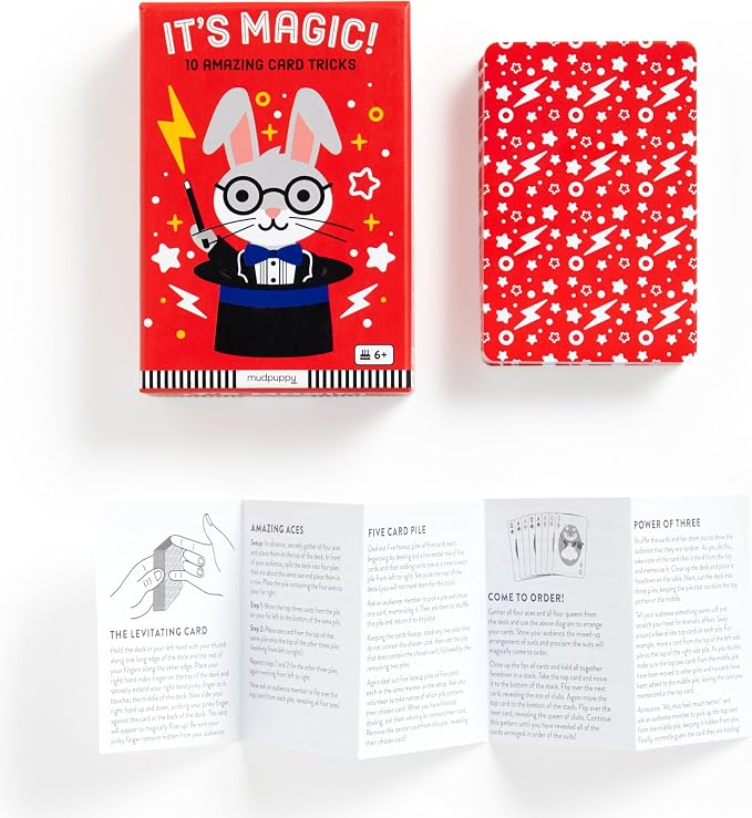 Mudpuppy - It's Magic! Card Games for Kids | Ages 6+, Classic Tricks, Instructions Included, Great for Parties, Family Fun, Screen-Free Play, FSC Certified