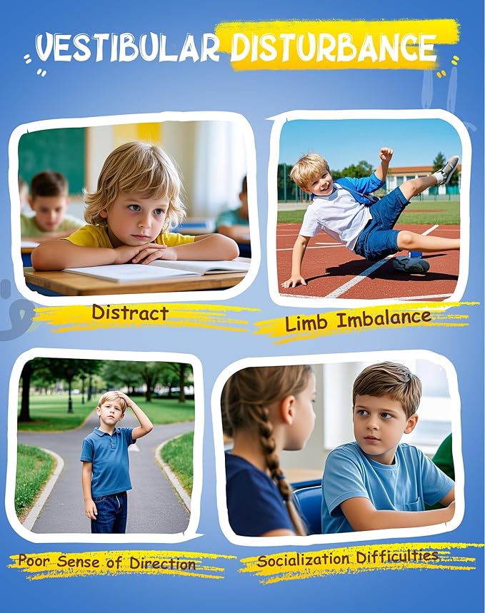 FERUERW Spinning Chair for Autistic Kids with Handle, Sensory Products | Sensory Toy Gifts for Children with ADHD/Autism, 220LBS Weight Capacity, Training Body Coordination, 3+ Years (Blue)