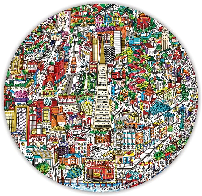 Spin Flip Puzzle - Charles Fazzino - Spin it, Flip it, Solve it! for Those who Love Brain teasers! Adult Fidget Toy. Great Gift for Mom, Dad, Teens, Men and Women