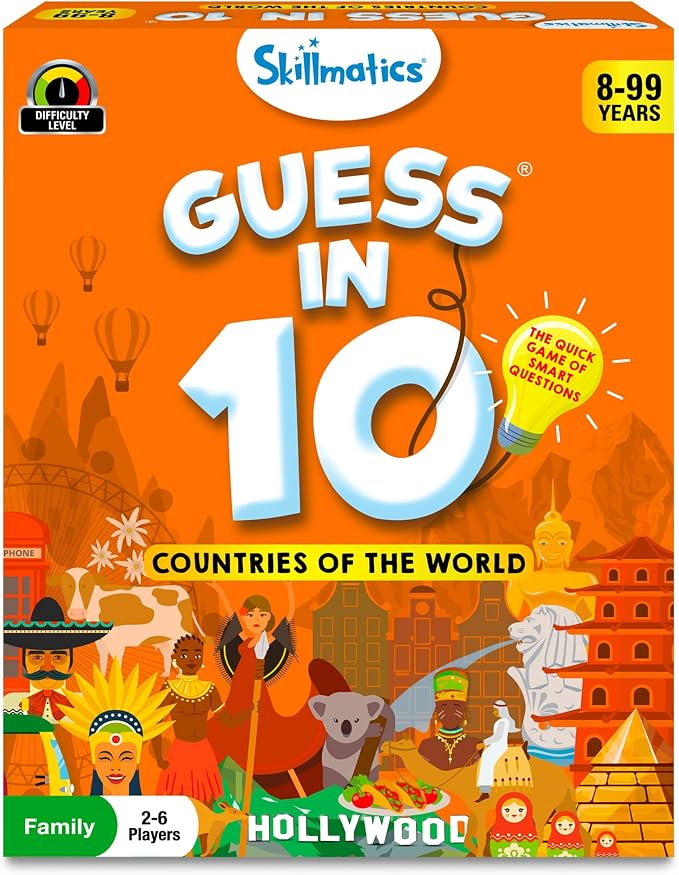 Skillmatics Guess in 10 – Countries of The World, Trivia Card Game | Geography, Family Game Night, Travel Toy, Educational Board Game, Screen-Free Fun, Gift for Kids, Boys & Girls Ages 8 and Up