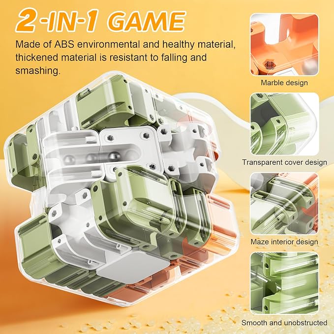 Large 3D Cube Puzzle for Kids 5-8 8-12,Rolling Ball Maze Cube,Labyrinth Puzzle Brain Teaser Game,Color Matched,Game,Education Sensory Toys,Birthday Gift for Adults Kids 8 9+ Years Old Boys