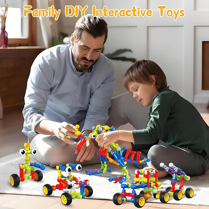 STEM Toys for 3 4 5 6 7 8+ Year Old Boy Birthday Gift, Boys Toy Age 4-6 6-8 | 142 Pcs Building Toys Construction Set, Classroom Learning Creative Activities Boy Toy 5-7 8-10, STEM Kits with Storage Box