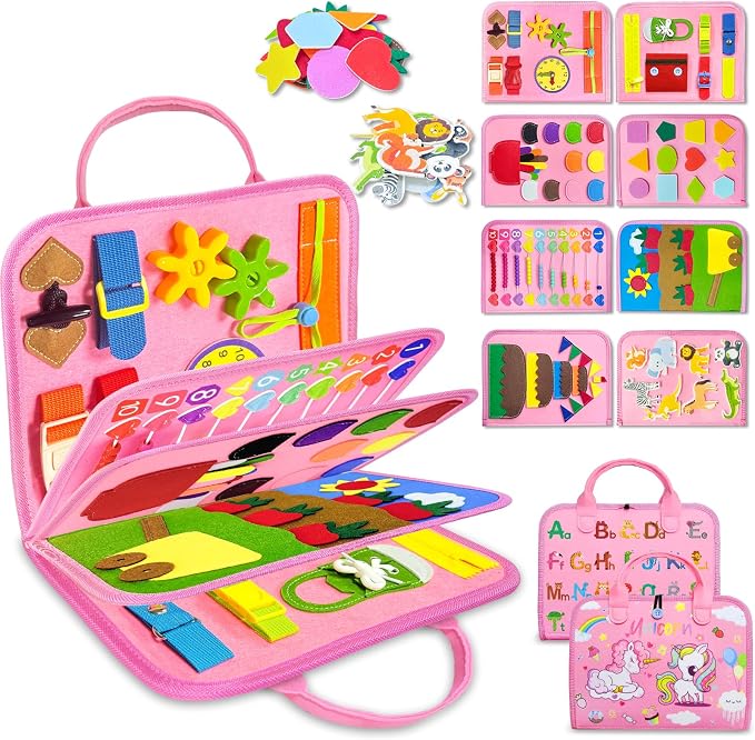 Busy Board Montessori Toys for Toddler Girl Birthday Gift Busy Book | Airplane Car Travel Toy, Learning Educational Toys, Activity Book, Toddler Activities, Sensory Toys, Fine Motor Skills