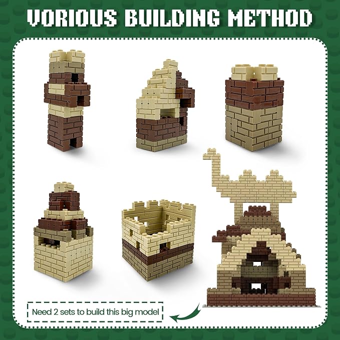 Masonry Profile Building Bricks Set, Building Pieces Includes Medium Building Brick Parts、Base Plate、Tall Streetlamp and Prickly Bushes Compatible with Major Brands Classic