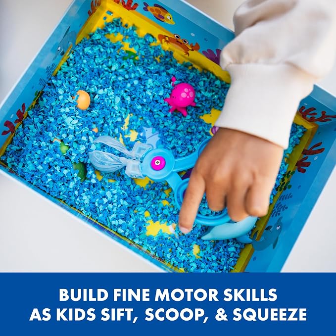 Educational Insights Pluffle Hide & Seek Sensory Set - Tactile Sensory Toys for Toddlers 3-4, Mess Free Slime Alternative, Satisfying Foam Sand Bin Filler, All-in-One Kit with Tools and Supplies