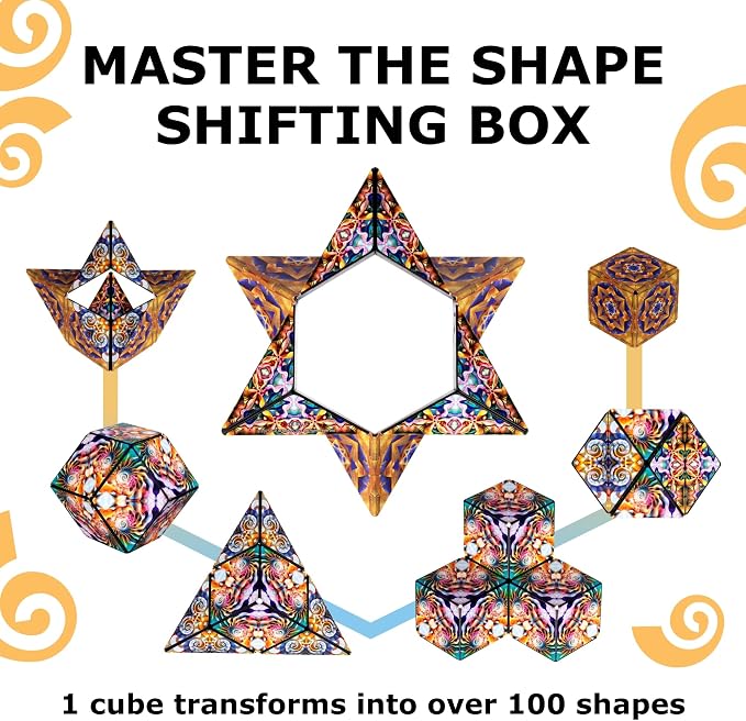 Shashibo DODECA Magnetic Puzzle Cube, Stress Relief Fidget Toy | 100+ Possible Shapes, Sensory Fidget Toy For Adults & Kids, Fun Shape Shifting Puzzle Box For All Ages