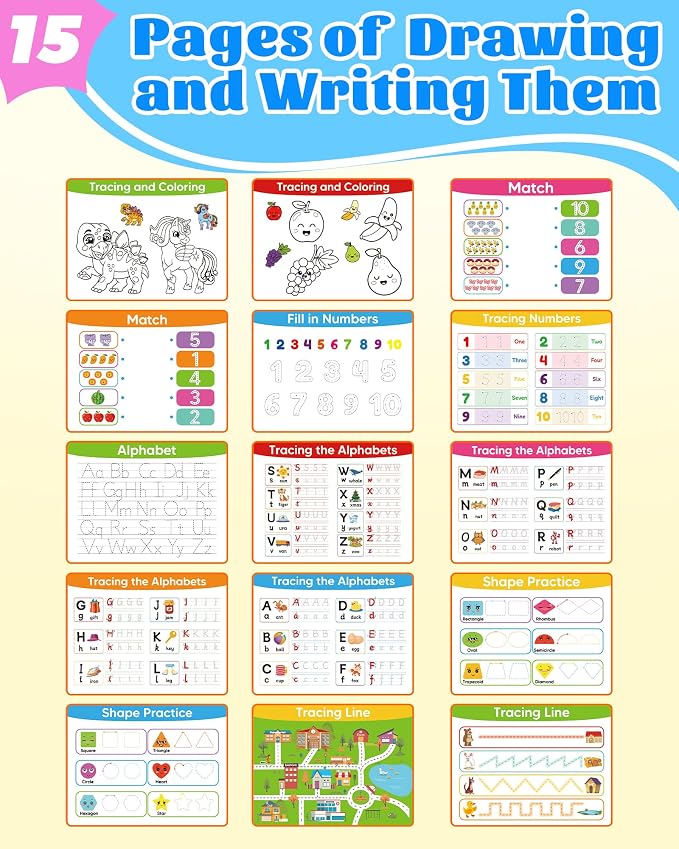Walenced Busy Book for Toddlers 3 4 5 Year, Preschool Learning Activities | Coloring Activity Books for Kids Ages 3-5, Montessori Autism Sensory Travel Educational Toys, Gifts for 3 and Up Boy Girl