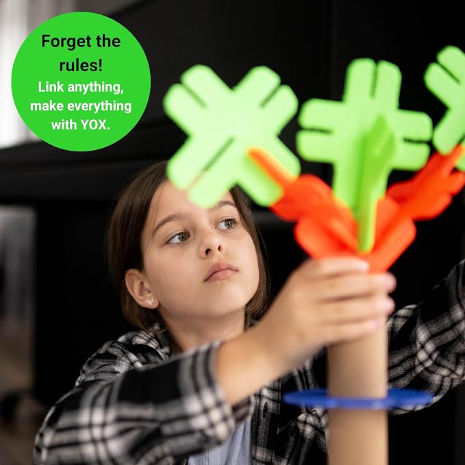 YOX Tops, Creative Educational Building & Construction STEM Toy Set for Kids, Learning Toys for Children Ages 4-10, Boys & Girls Fun Gift, Preschool & Classroom Toys, 17 Parts, Single Pack