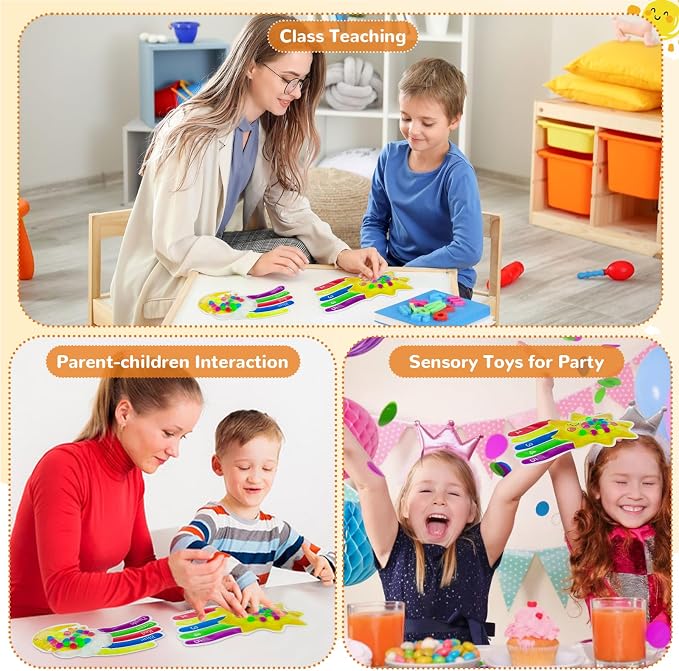 2PCS Color Sorting Sensory Toys, Fine Motor Skill Games Learning Toys for Toddlers, Color Matching Fidget for Calm Down, Preschool Learning & Educational Montessori with Autism