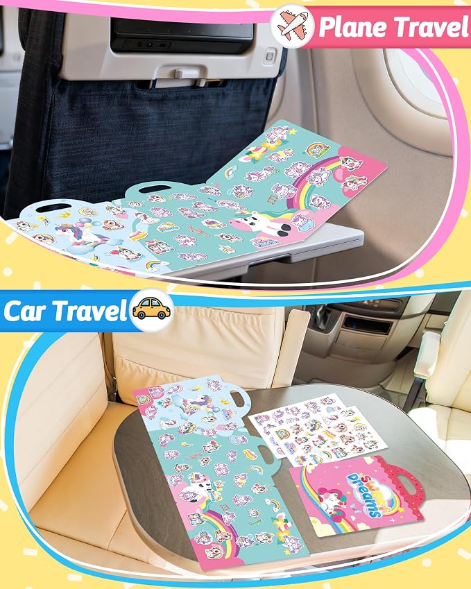 Benresive Reusable Sticker Book for Toddlers, Stickers for Kids, Travel Toy | Toddler Toys, Boys Girls Birthday Gifts, Airplane & Road Trip Essentials Kids, No Mess Waterproof Toddler Crafts Activities