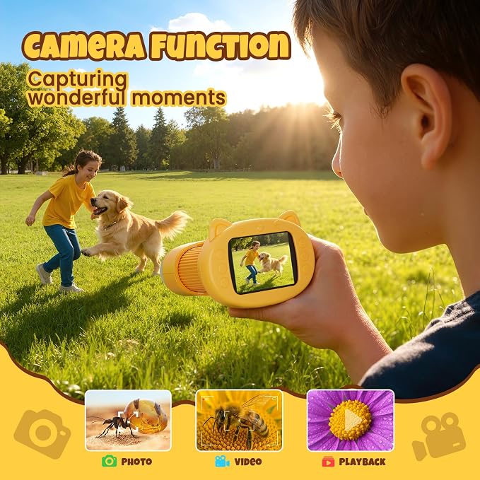 Handheld Digital Mini Microscope for Kids: 1000X 4K 2.4" Microscopes Toys | Portable Pocket STEM Electronic Learning Educational Science Kit 8-12 Birthday Gift 4 5 6 7 Year Old Boy Girl