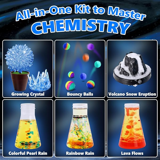 UNGLINGA 250+ Science Experiments Kits for Kids, Chemistry Set | Volcano Scientist Kit, Boys Girls Toys Birthday Gifts Ideas, Chemistry Set, S.T.E.M Educational Project