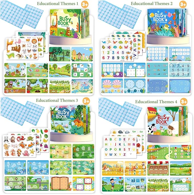 Busy Book for Toddlers 3+ Year Old, Montessori Sensory Quiet Book, Educational Learning Activity Books for Boys & Girls,Autism Sensory Travel Toys, Birthday