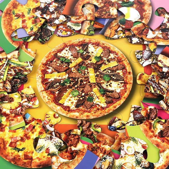 Jumbo Floor Puzzle for Kids,48 Piece Pizza Jigsaw Puzzle Ages 3-8 | Food-themed Learning Puzzle with Colorful Pizza,Extra-thick Cardboard,35x24 in Completed,Gift for Boys and Girls