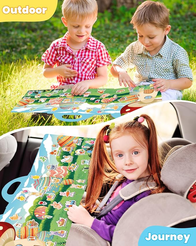 Walenced Reusable Sticker Book for Toddlers, Stickers for Kids, Toddler Toy | Toddler Craft Activities, Toddler Travel Toys, Boy Girl Birthday Gifts, Airplane Travel & Road Trip Essentials Kids