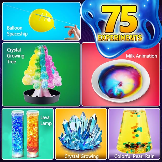 75 Experiments Science Kit for Kids, Chemistry Set, S.T.E.M Toys | Educational Birthday Christmas Toys Gifts Idea for Boys and Girls