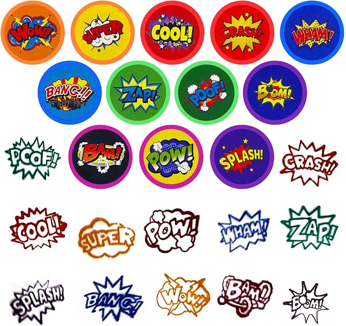 Cinrobiye 24 Pcs Hero Stampers Party Favor Set, Cute Superhero Stamps for Kids Birthday Party, Classroom Rewards, Carnival Prizes, Goody Bag Fillers, Super Hero Themed Party Supplies