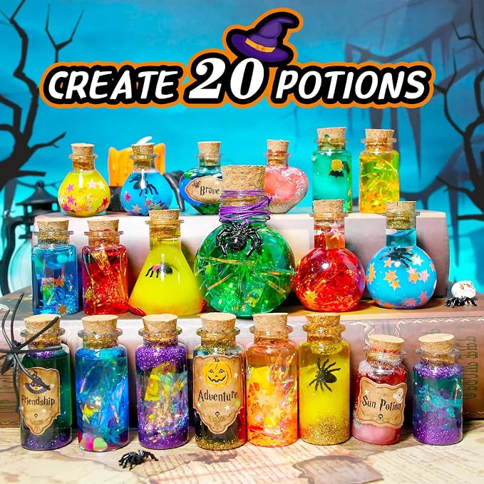 LDomet Magic Potions Craft Kit for Kids - Mix 20 Glow Witch Potion Bottles, Fairy Magic Potions Making Kit - Christmas Decorations Birthday Gifts for Girls Boys 6 7 8 9 10+