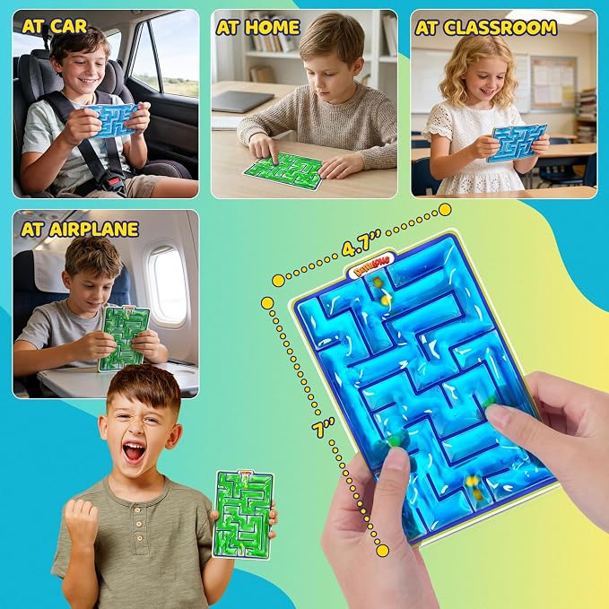 Sensory Toys Fidget Marble Maze - 2 Pack Gel Filled Sensory Item for Kids | Sensory Autistic Calming Toys for Preschool Classroom, Gifts Prizes for Kids Classroom