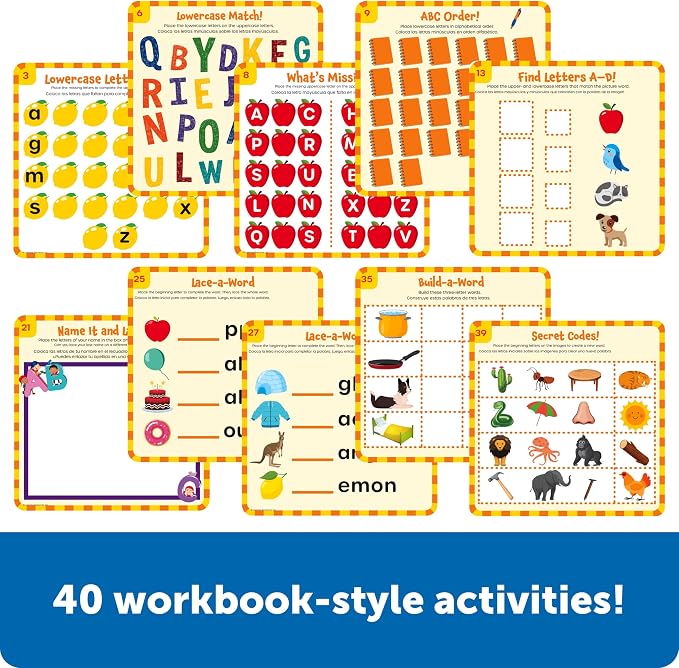 Learning Resources Skill Builders Letter Learning Kit | Alphabet Montessori Toys, Homeschool Supplies, Preschool Classroom Must Haves, Toddler Activities, Lacing Cards
