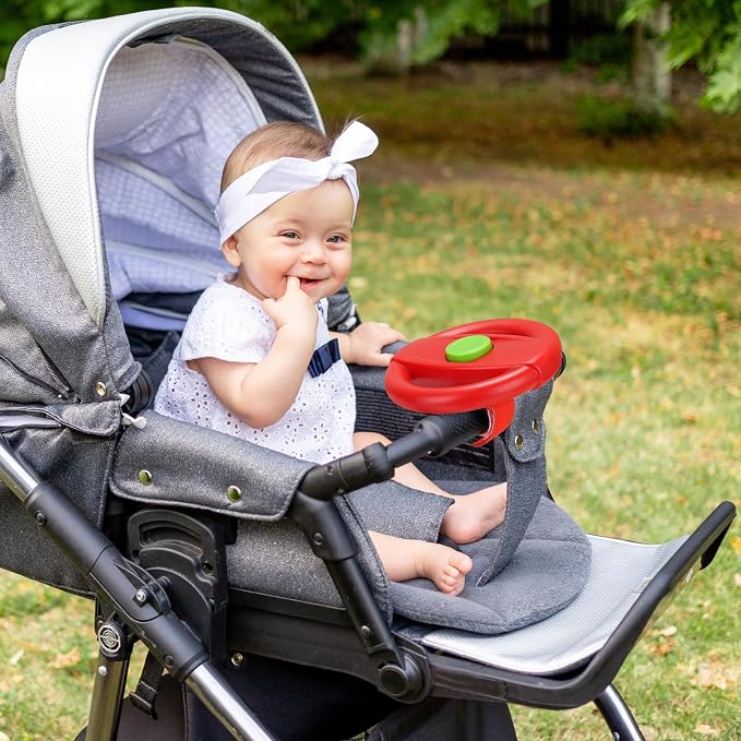 Accmor Stroller Steering Wheel Toy, Steering Wheel for Shopping Carts | Simulated Steering Wheel Universal Detachable Pretend Driving Funny Stroller Toy Attachment