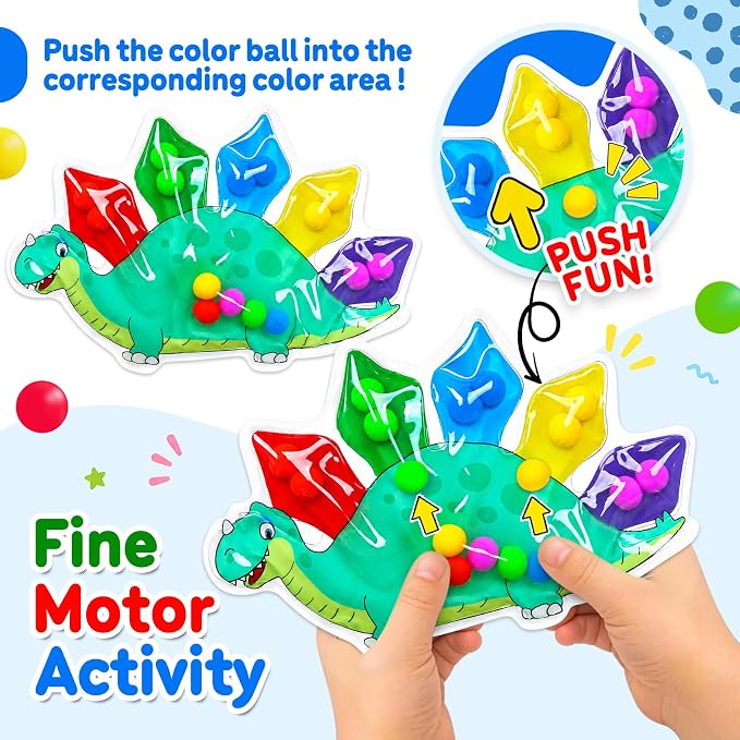 3PCS Color Sorting Sensory Squeeze Fidget Toys for Kids,Montessori Preschool Learning Fine Motor Skils Matching Travel Roadtrip Toy Birthday for Boys Girls Ages 3+