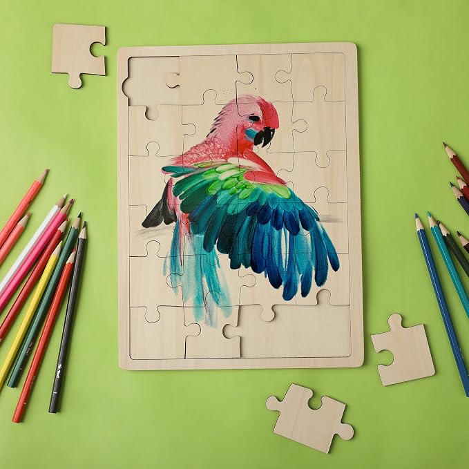 Mr. Pen- Blank Wooden Puzzle, 24 Pieces, 11.8" x 8.8" | Wooden Blank Puzzles to Draw on