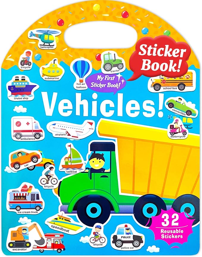 Benresive Reusable Sticker Book for Toddlers, Travel Stickers for Kids | Toddler Travel Activities Toys, Birthday Gifts for Boys & Girls, Airplane Travel & Road Trip Essentials Kids