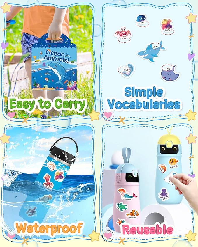 Benresive Reusable Sticker Book for Toddlers, Travel Stickers for Kids | Toddler Travel Activities Toys, Birthday Gifts for Boys & Girls, Airplane Travel & Road Trip Essentials Kids
