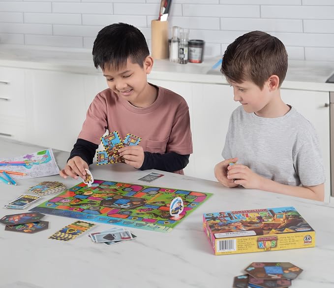 Construction Kids Cooperative Board Game Fun for Kids Ages 4+, 2-4 Players | Fun cooperative building game, kids work together to complete projects. Easy to learn, perfect for family time together.