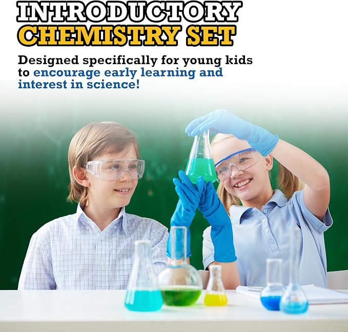 Dr. STEM Toys - Kids First Chemistry Set Science Kit | 29 Lab Elements Includes 10 Easy Experiments | Safe and Non-Toxic Ideas for Kids | Stem Experiments, Learning & Educational Toys