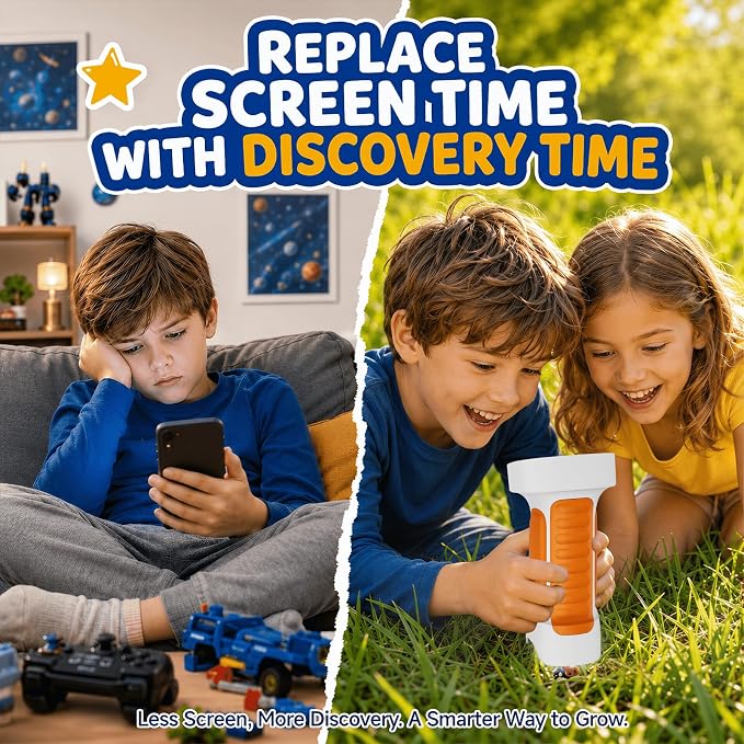 1000X Handheld Digital Microscope for Kids: Explorer 1080P Magnifying Glass | 2.4” IPS Portable Electronic STEM Outdoor Montessori Learning Toy, Birthday Gifts for 4 5 6 7 8-12 Year Old Boys Girls