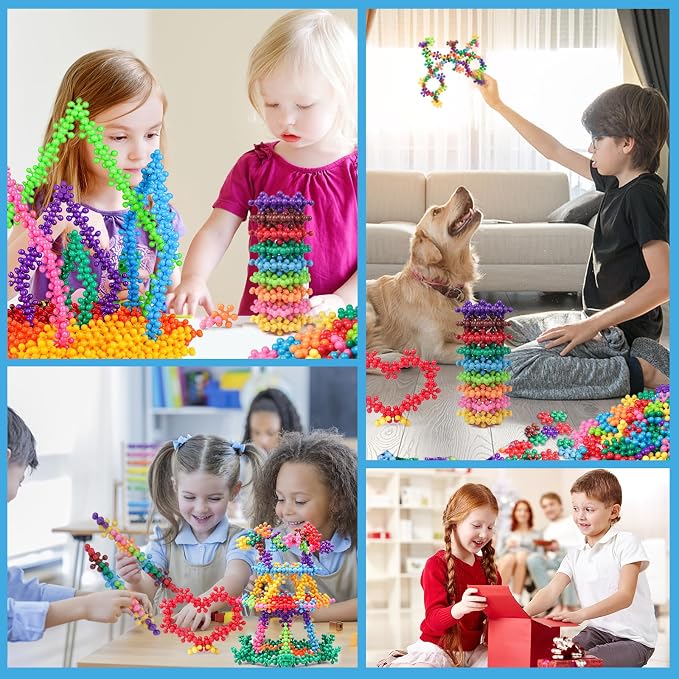 NEOACT 200PCS Building Blocks Kids STEM Toys, Educational Building Toys | Interlocking Plastic Connect Block Manipulatives for Preschool Kids Aged 3+, Creativity Kid Toy Classroom Kindergarten Toys