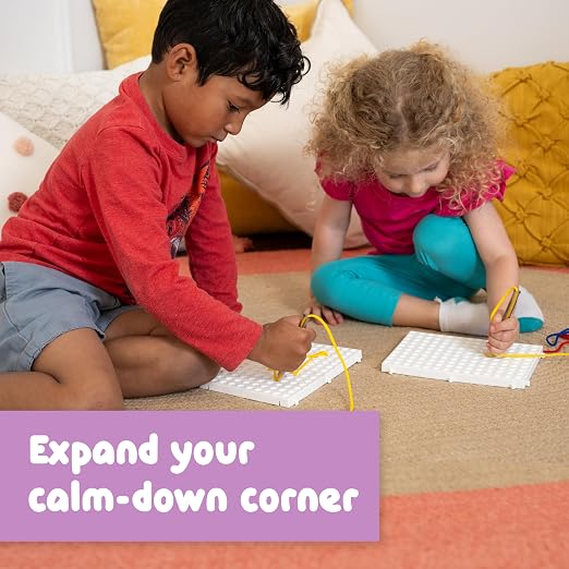 SPARK & WOW Calm Down Threading Boards, Set of 2, Sensory Activity Board | Autism Toys for Play Therapy, ADHD Toys for Sensory Play