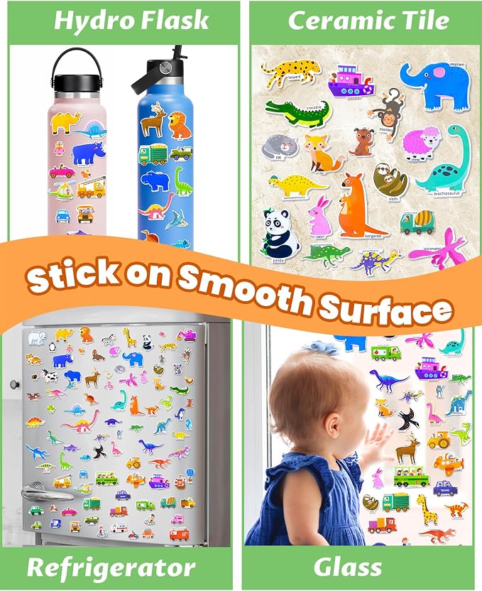 Walenced Reusable Sticker Book for Toddlers, Stickers for Kids, Toddler Toy | Toddler Craft Activities, Toddler Travel Toys, Boy Girl Birthday Gifts, Airplane Travel & Road Trip Essentials Kids