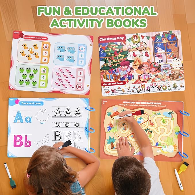 JoyCat Preschool Learning Activities Set (2-Pack) for Toddlers & Kids 3-5 | Letters & Numbers Handwriting Practice Tracing Workbooks for Toddlers & Kids, Birthday Gifts for Girls and Boys Ages 3-5