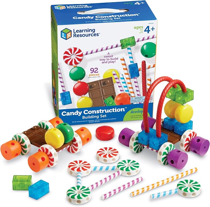 Learning Resources Candy Construction Building Set - Creative Building Toys for Kids, Toddler STEM Toys, Kids STEM Activities, Construction Sets, Preschool Engineering Toy