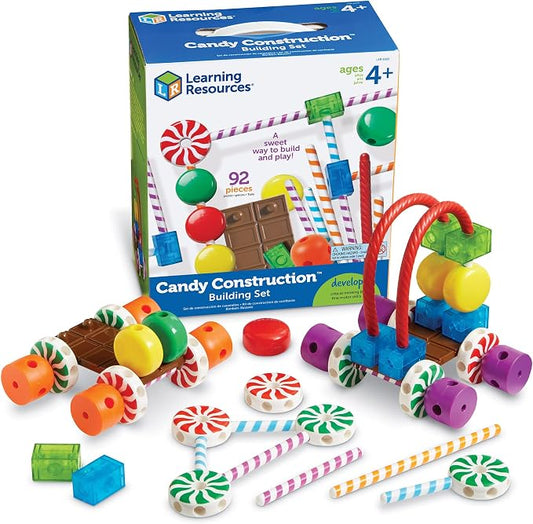 Learning Resources Candy Construction Building Set - Creative Building Toys for Kids, Toddler STEM Toys, Kids STEM Activities, Construction Sets, Preschool Engineering Toy