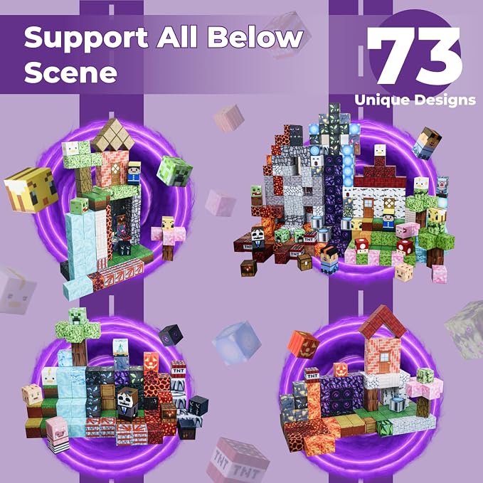 450 PCS Magnetic Building Blocks Set - Big STEM & Sensory Toy for Kids - Stacking Magnets - Instruction Book & Fabric Storage Bag - Shared Play Toy for Siblings & Friends