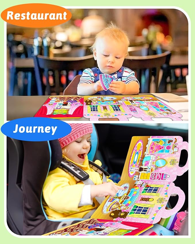 Benresive Reusable Sticker Book for Toddlers, Travel Stickers for Kids | Toddler Travel Activities Toys, Birthday Gifts for Boys & Girls, Airplane Travel & Road Trip Essentials Kids