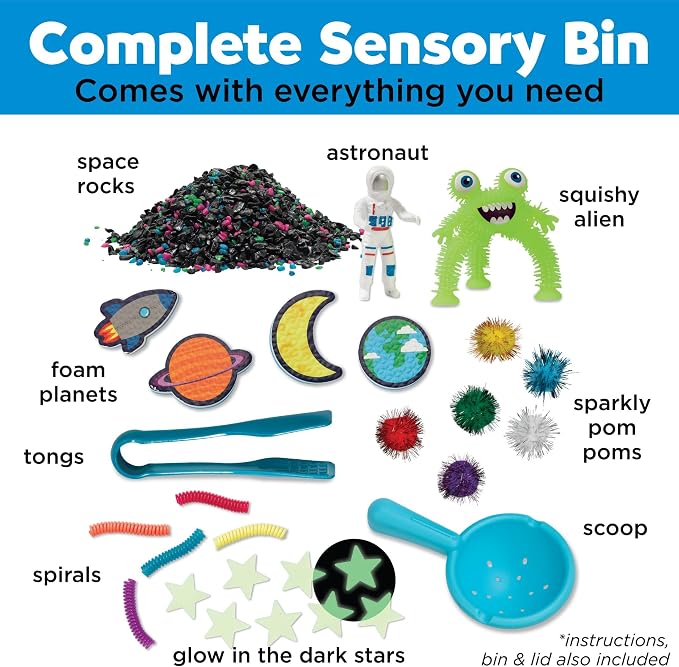 Creativity for Kids Sensory Bin: Outer Space Toys - Preschool and Toddler Sensory Toys, Kids Gifts for Boys and Girls Ages 3-5+, 10.25 x 14.5 x 4.75 inches